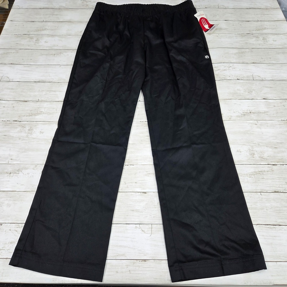 Chef Works Pants Men XL Black PW005 Professional Elastic Waist Utility Chef Wear